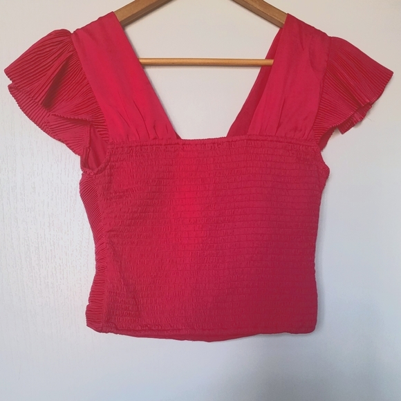 Express Pink Ribbed Crop Top - Picture 6 of 6